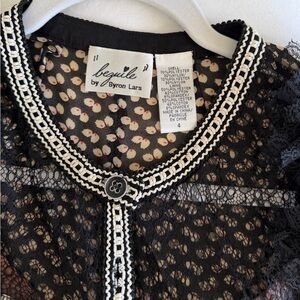 Beguile by Byron Lars Black Lace Blouse